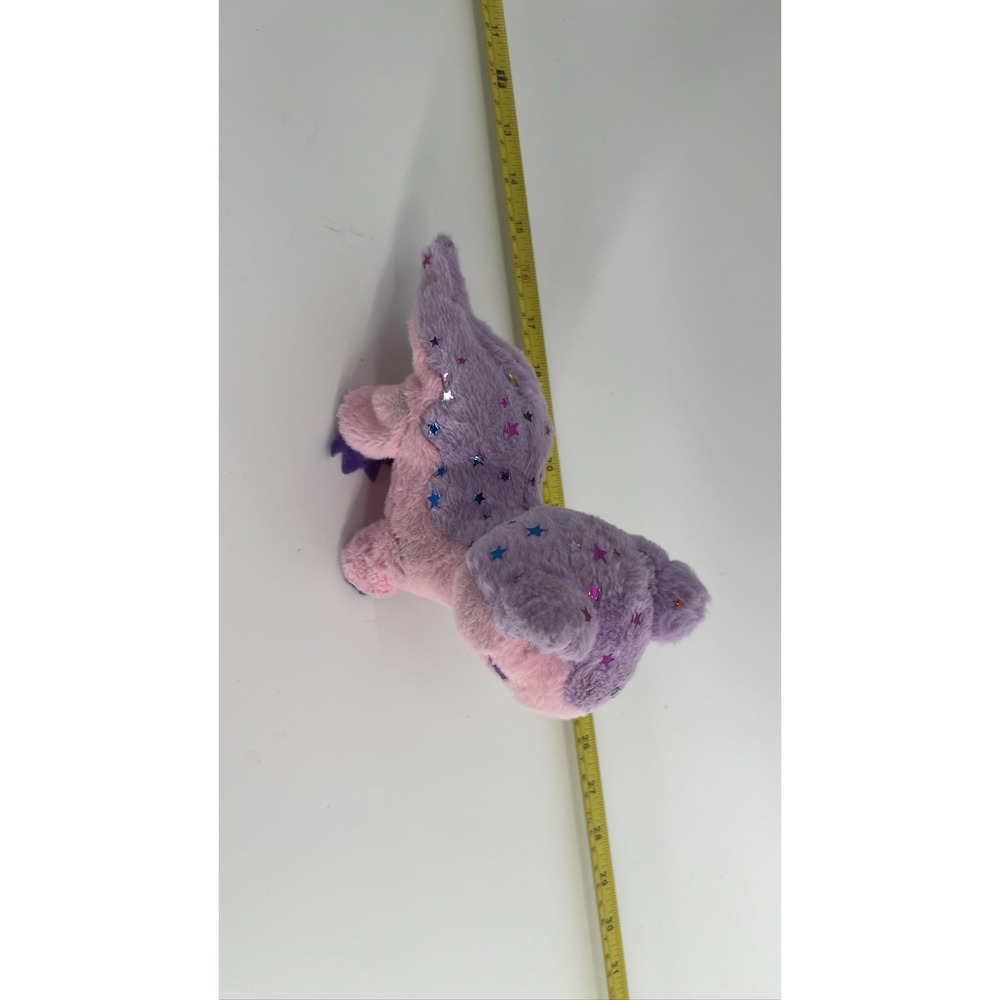 Pink Purple Dragon Plush Toy Sparkle Glitter makes noise and moves‎
